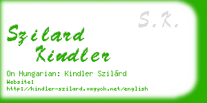 szilard kindler business card
